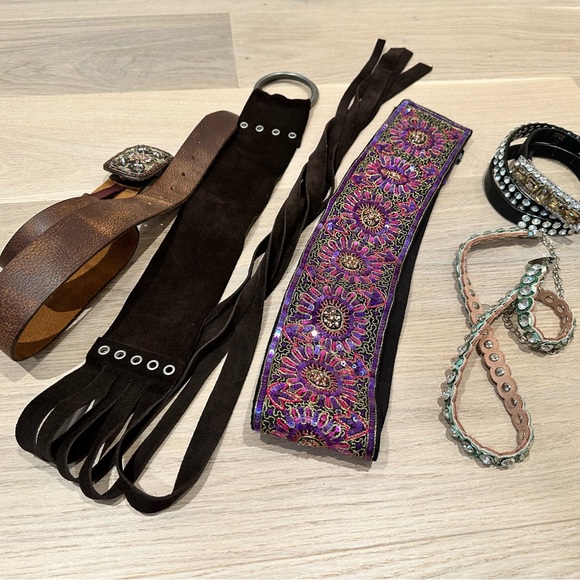 Bundle of 6 vintage belts, festival style - Picture 1 of 5